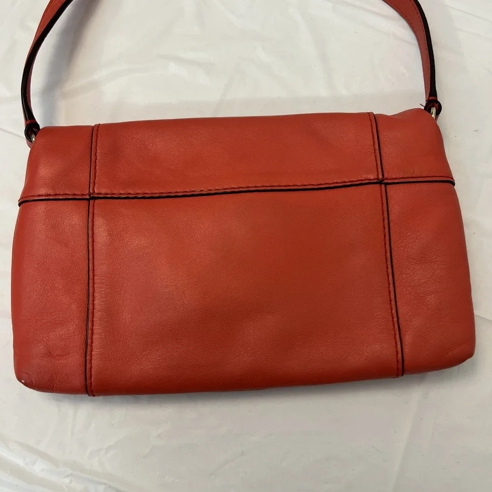 Kate Spade Fremont Place JULIAN Red Coral Leather Purse Crossbody Bag 10 X 6‎